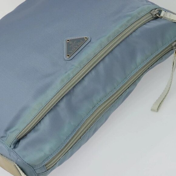 PRADA Shoulder Bag Nylon Light Blue Silver Auth BA5343 - Picture 7 of 16